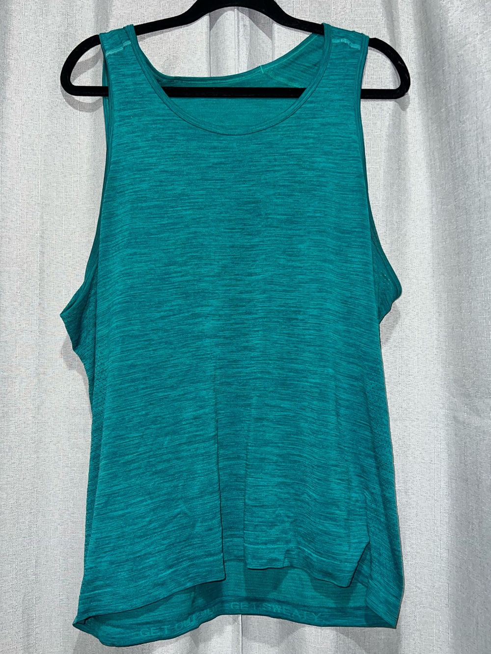 Lululemon Teal “Get Sweaty” Racerback Workout Tank Top